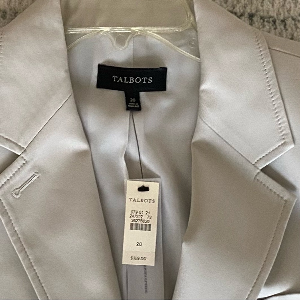 NWT Talbot's Spring Light Gray Grace Fit Blazer, 20 - Picture 3 of 8